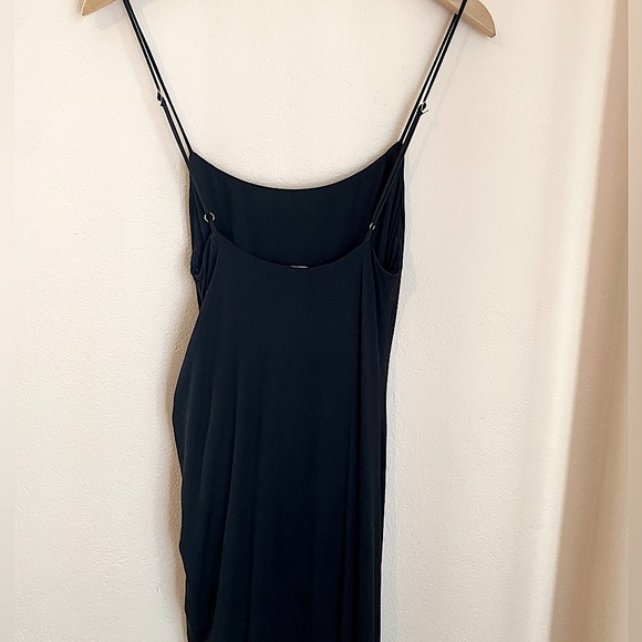 Lovers + Friends Kiki slinky Jersey Maxi Dress ruched black size small - Picture 7 of 11